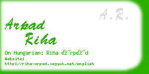 arpad riha business card